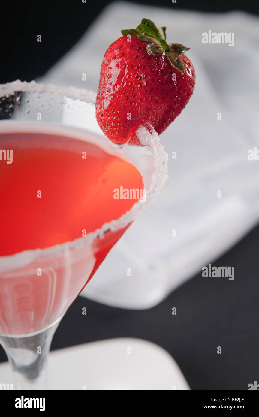 Nahaufnahme einer Erdbeere cocktail Stockfoto