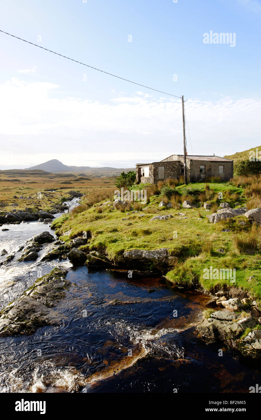 Verlassene alte Hütte. Connemara. Co Galway. Irland 2009. Stockfoto