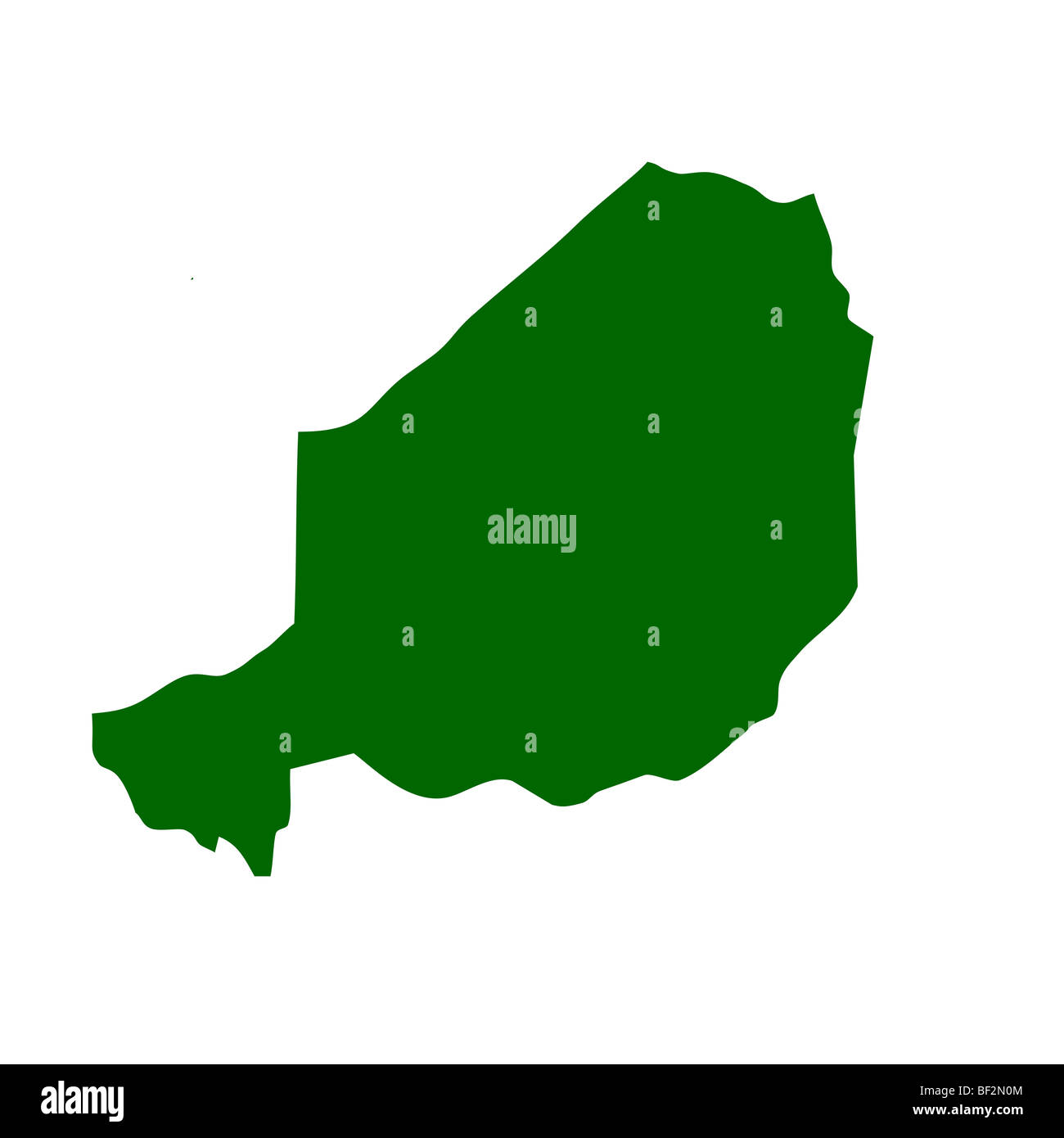 Der Umriß des Niger isoliert auf weißem Hintergrund mit Beschneidungspfad. Stockfoto