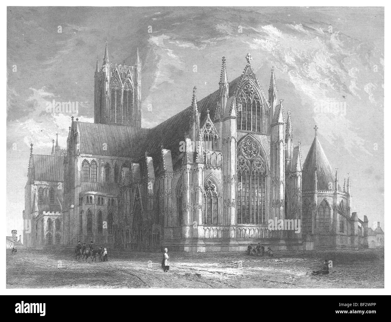 Kathedrale von Lincoln, Süd-Ostblick Stockfoto