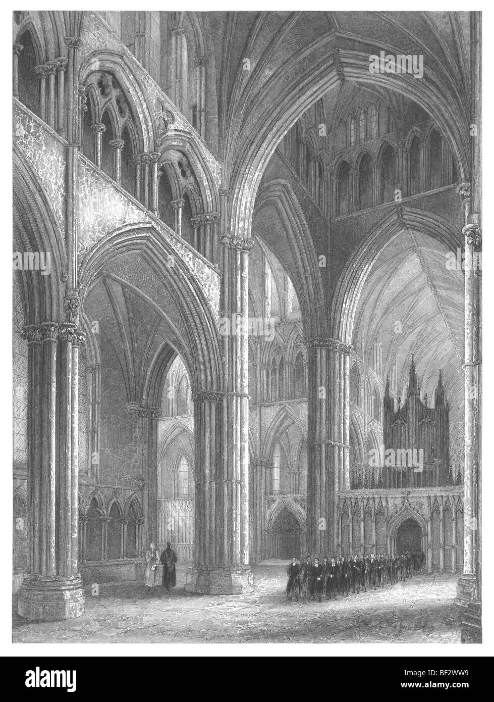 Kathedrale von Lincoln, Kirchenschiff Stockfoto