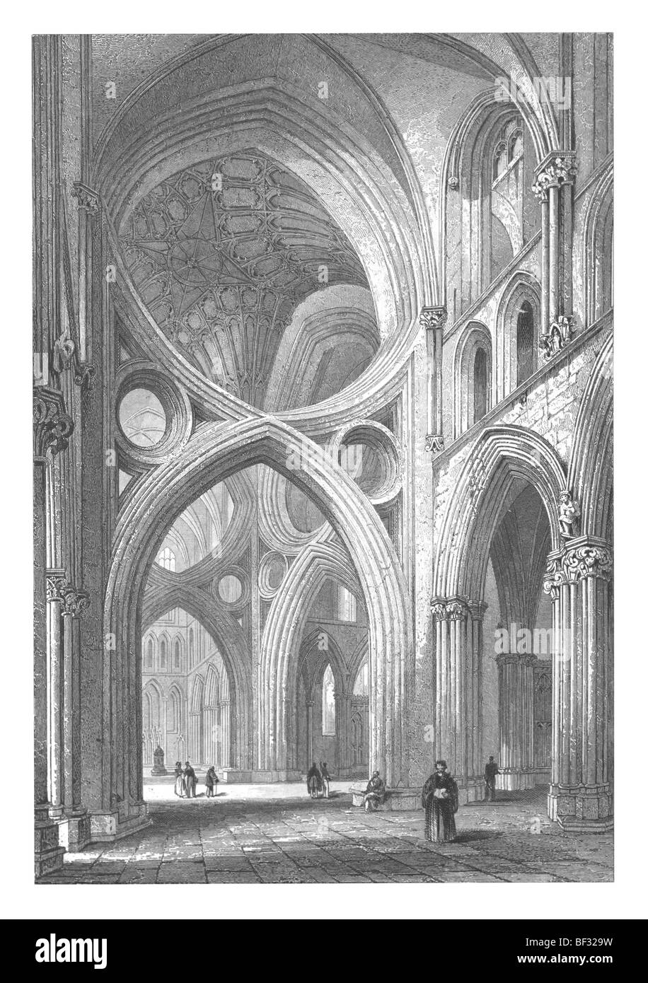 Wells Cathedral, nördlichen Querschiff, Scissor Bögen Stockfoto