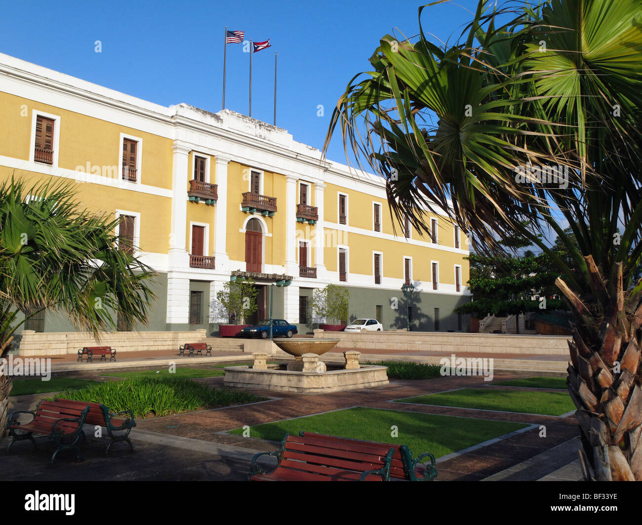 Blick auf den Eingang der Ballaja Kaserne. Old San Juan, Puerto Rico Stockfoto