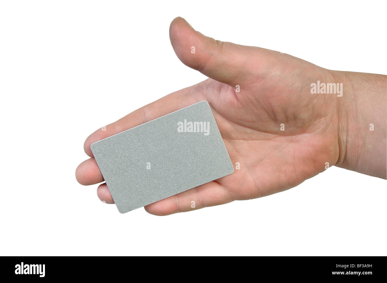 Karte bei Männern hand isolierten auf weißen Hintergrund Stockfoto