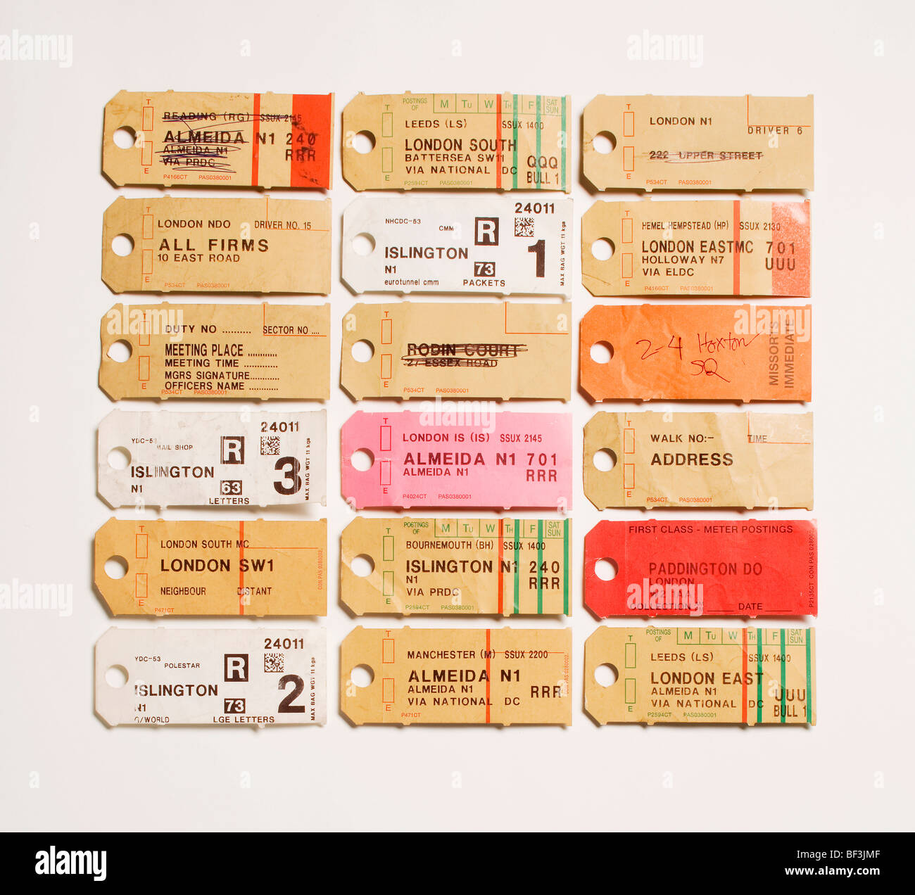 Post Tasche tickets Stockfoto