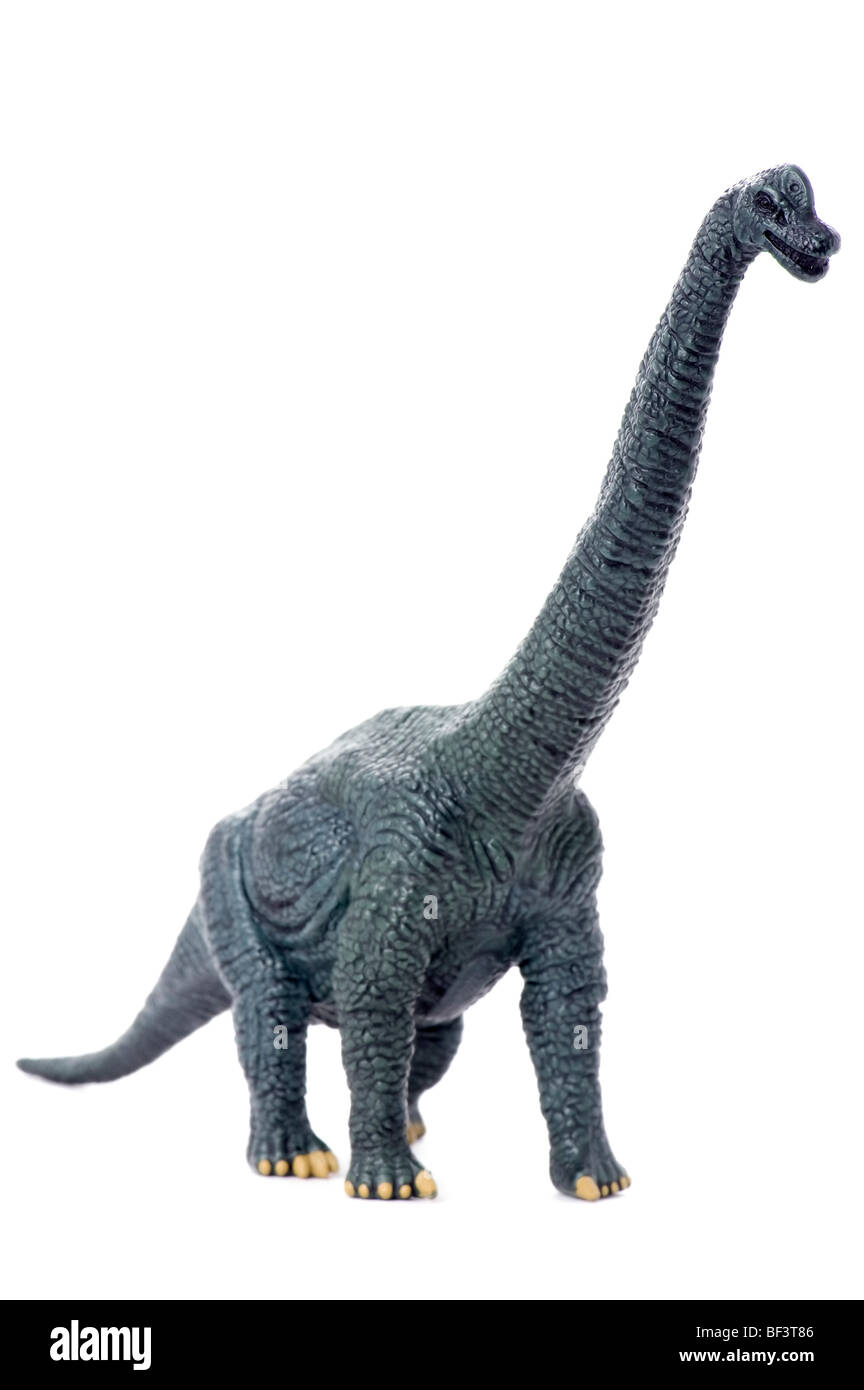 Objekt auf weiß - Spielzeug Dinosaurier hautnah Stockfoto