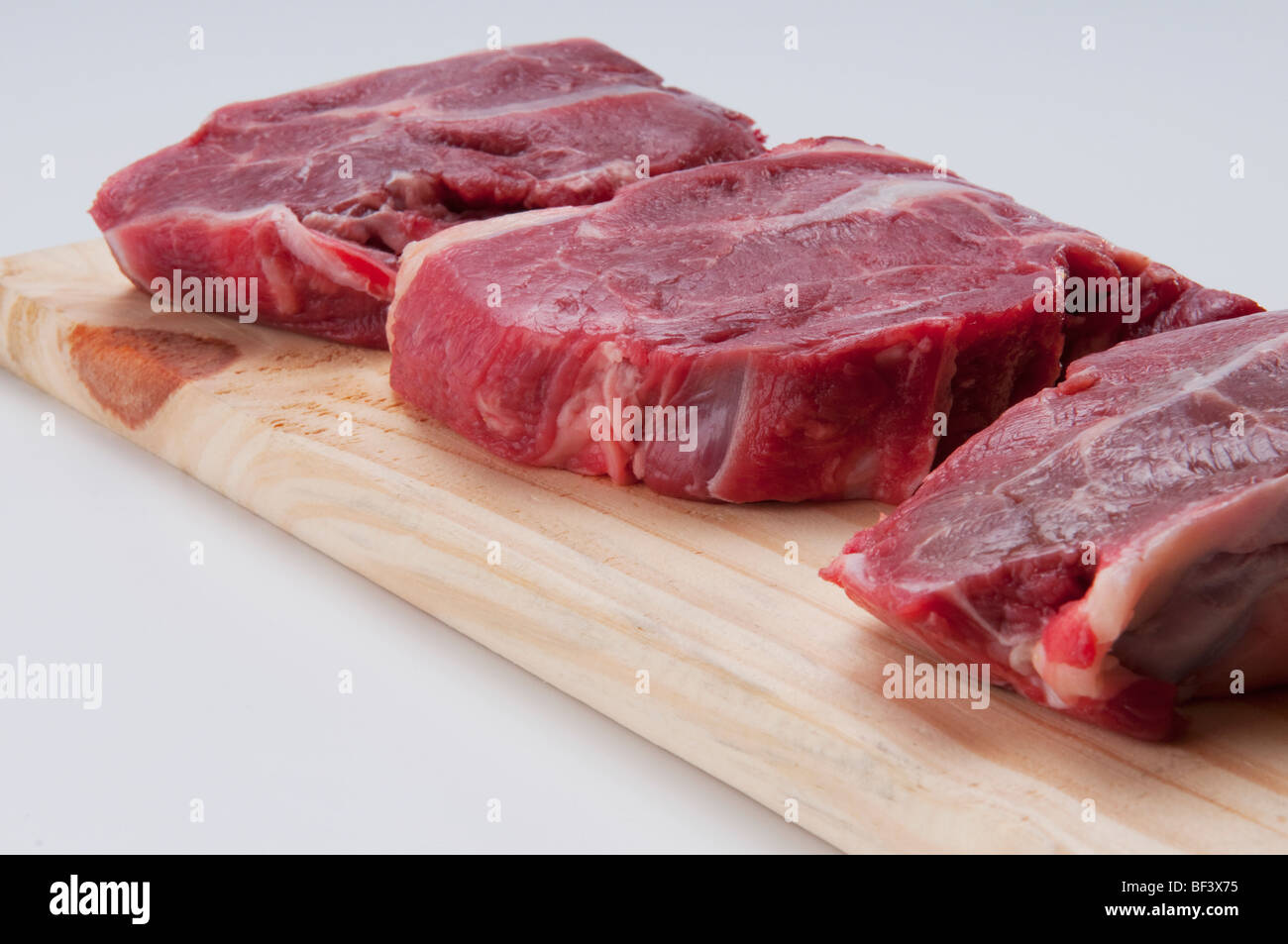 Nahaufnahme der Bürzel steaks Stockfoto