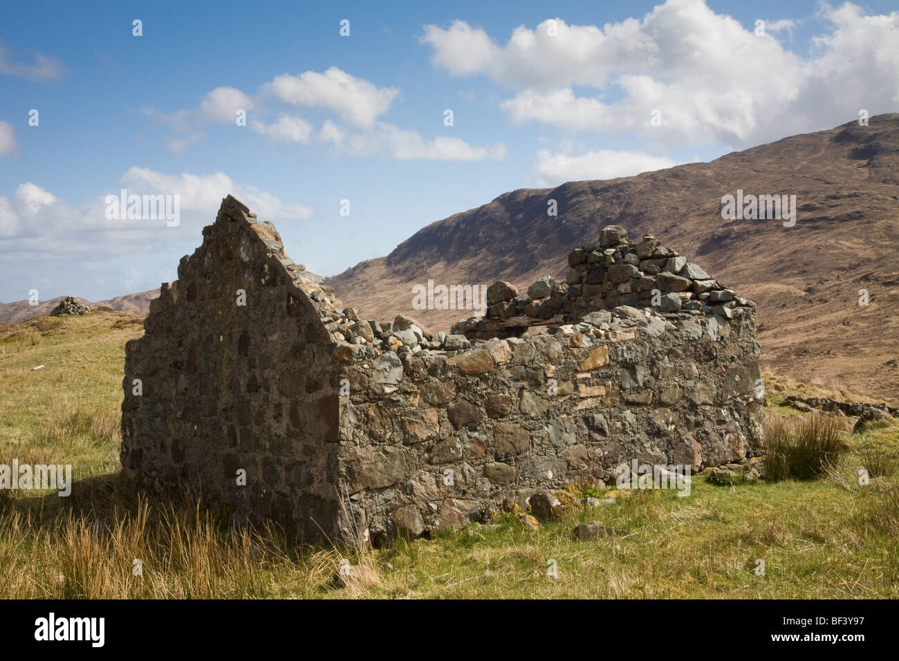 Das alte Haus der Kleinbauern auf Mull Stockfoto