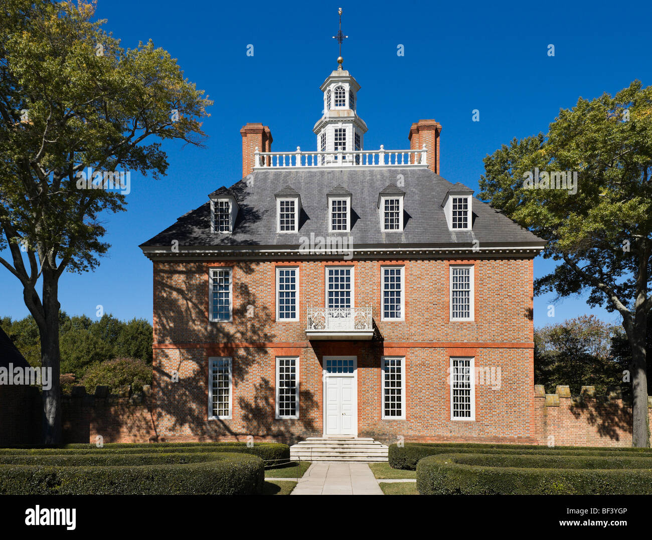 Der Palast des Gouverneurs, Colonial Williamsburg, Virginia, USA Stockfoto