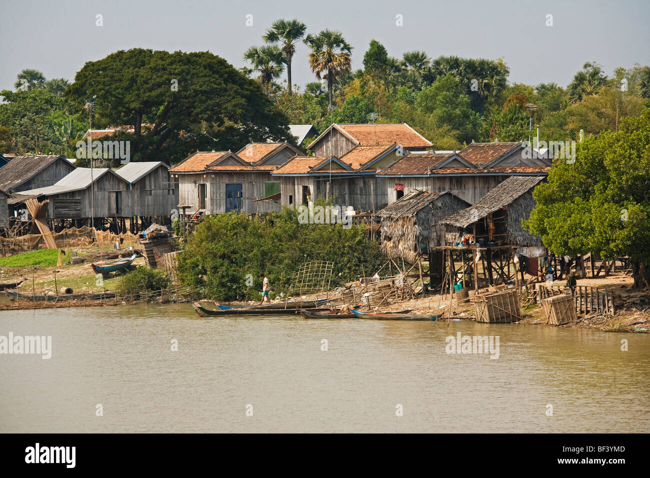 Lebens-Fluss in Kambodscha Südost-Asien Stockfoto