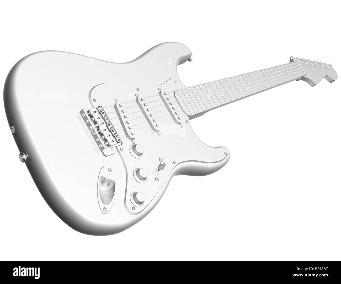 Abbildung von einer isolierten alle weiße e-Gitarre Stockfotografie - Alamy