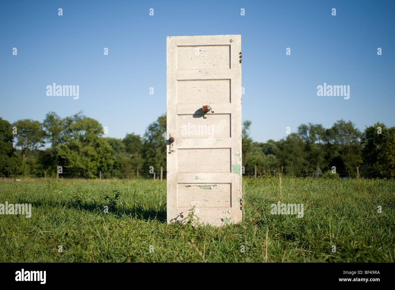 Tür im Bereich Maple Grove Farm, Fallstom Maryland Stockfoto