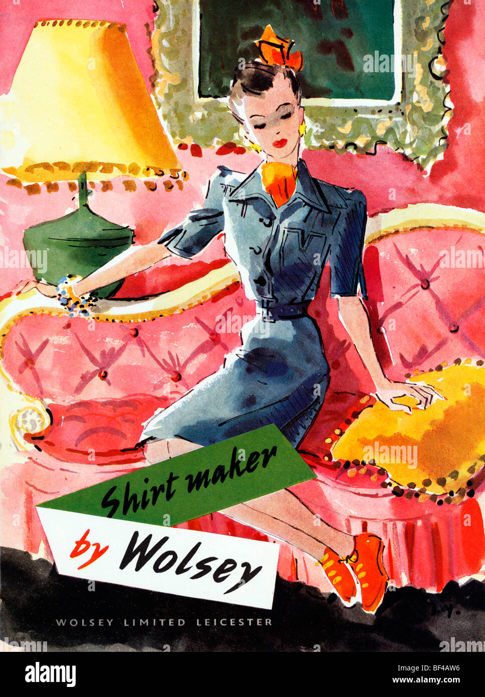 Wolsey Shirtmaker, 1930er Jahre Werbung für den englischen Mode-Hersteller von Leicester Stockfoto