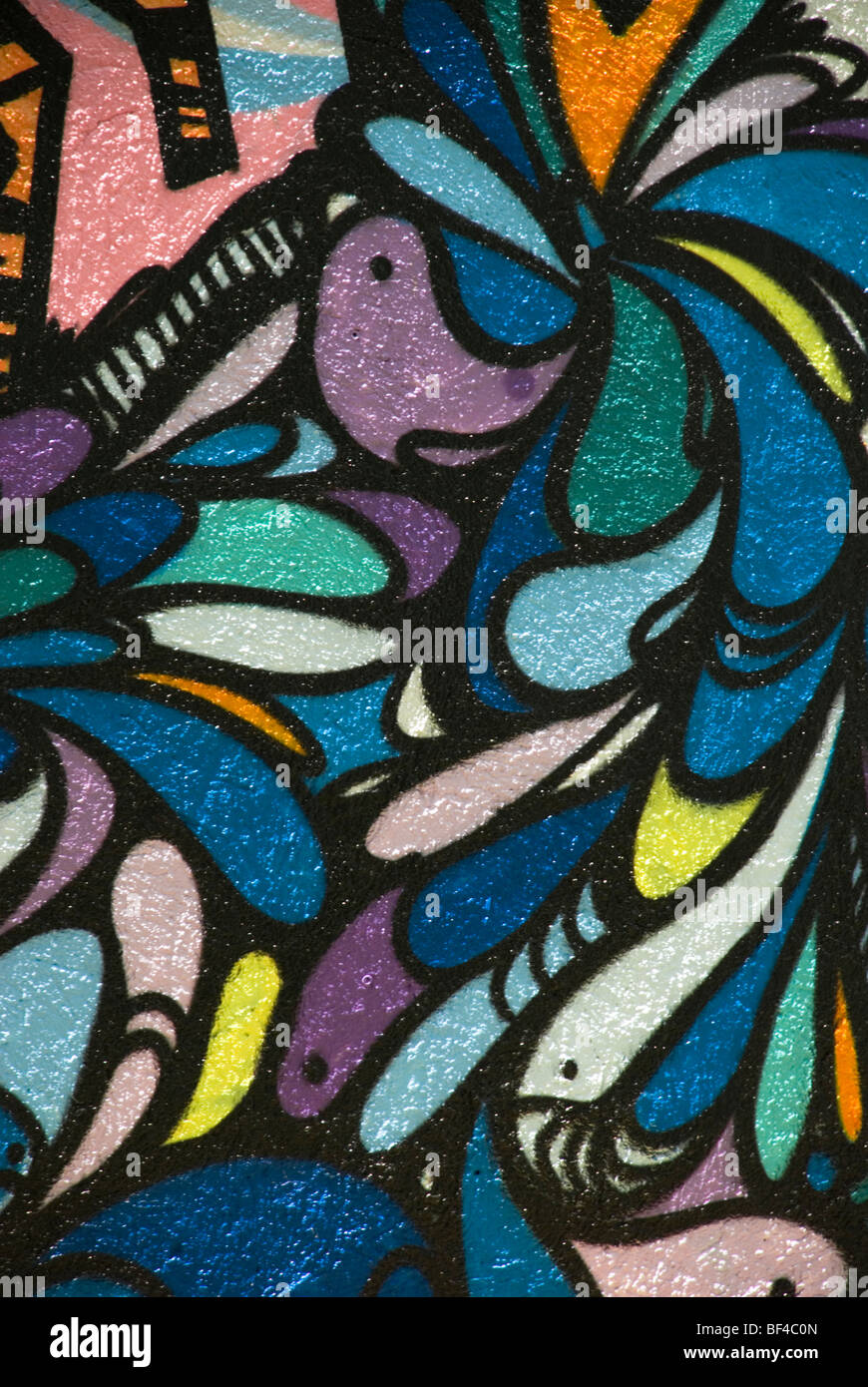 Graffiti in Mundaka, im Baskenland Stockfoto