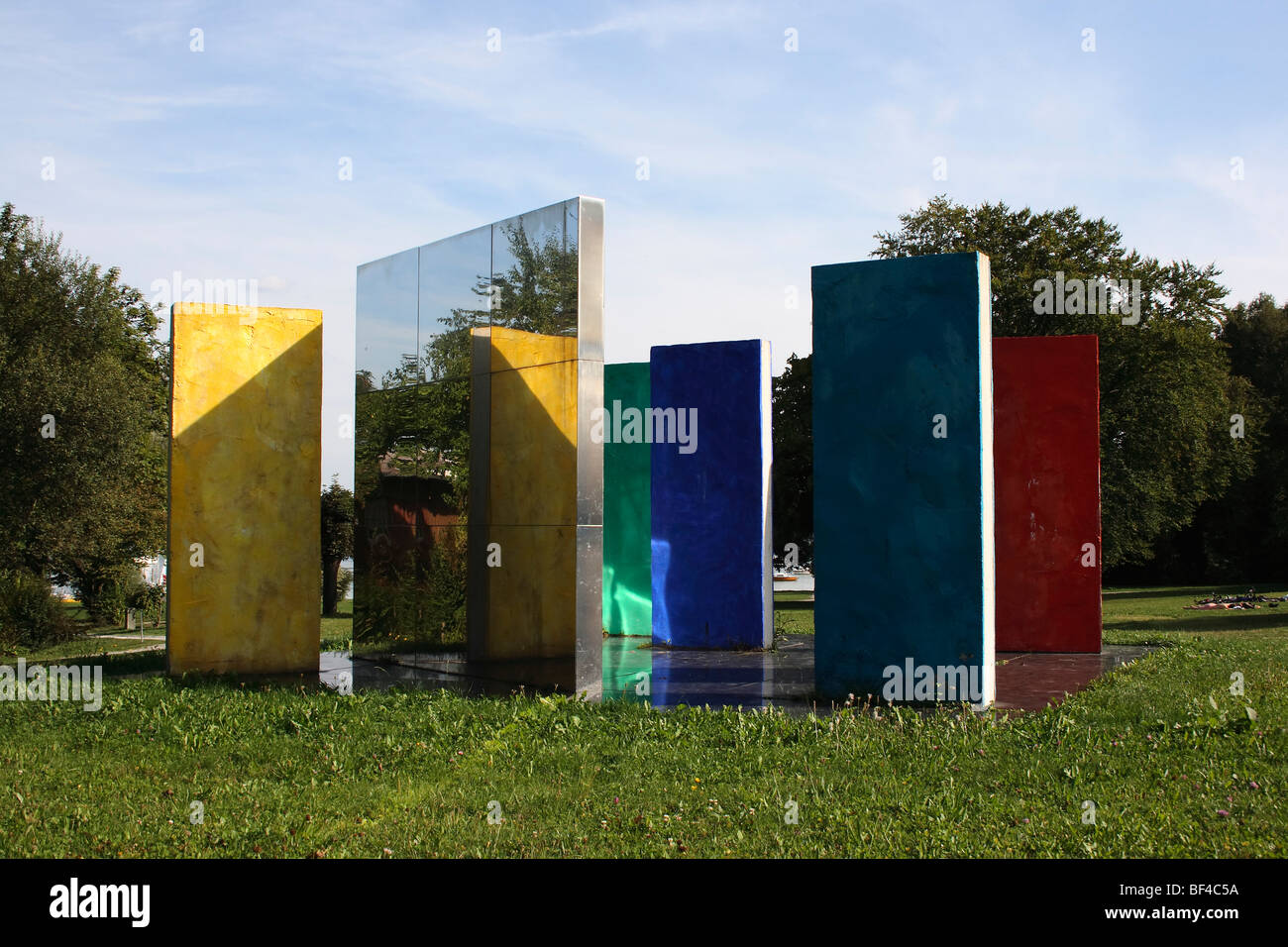 Kunstwerk in der Nähe von Utting bin Ammersee, Ammersee, Upper Bavaria, Bavaria, Germany, Europa Stockfoto