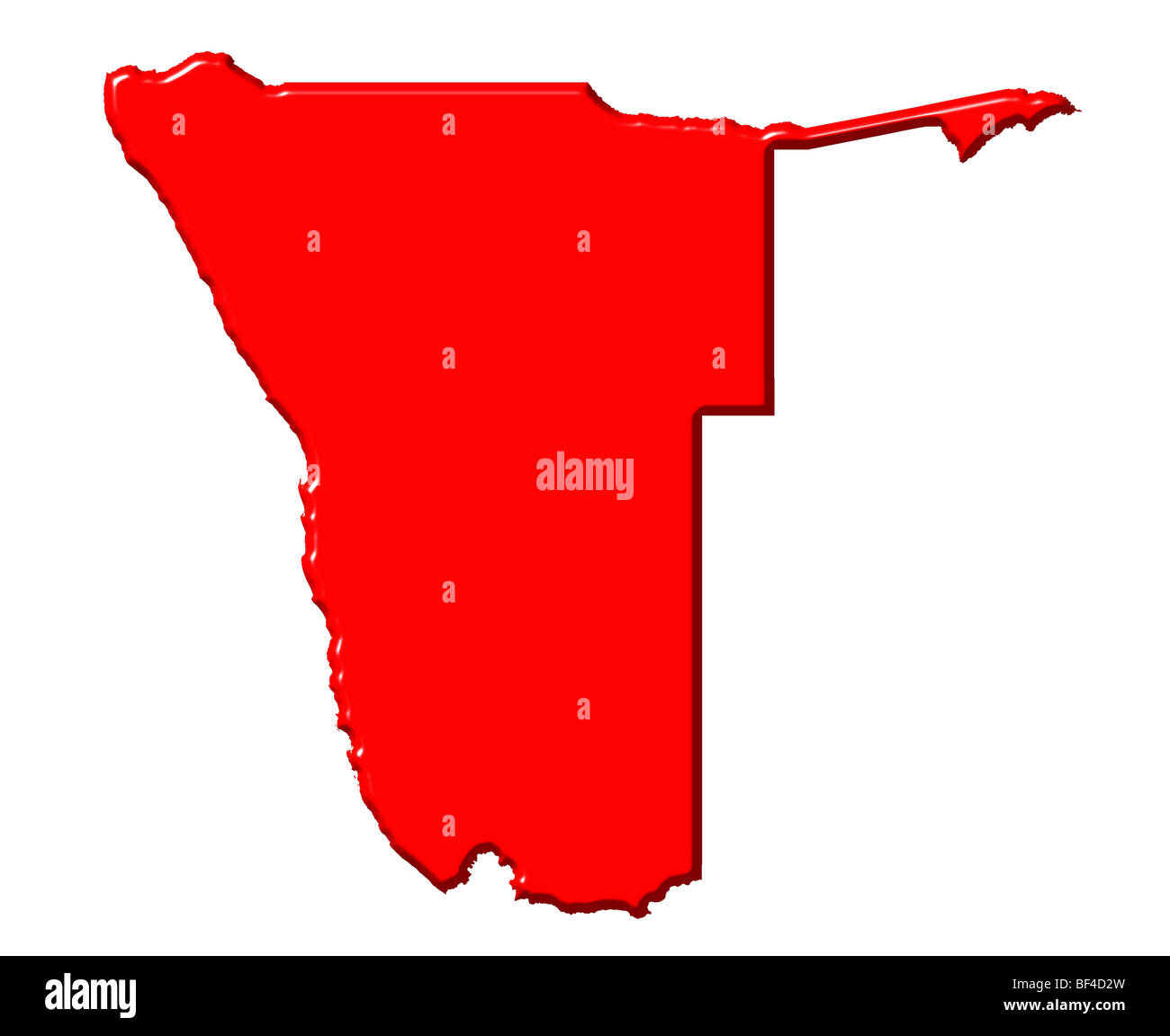 Namibia 3D-Karte mit nationalen Farbe Stockfoto