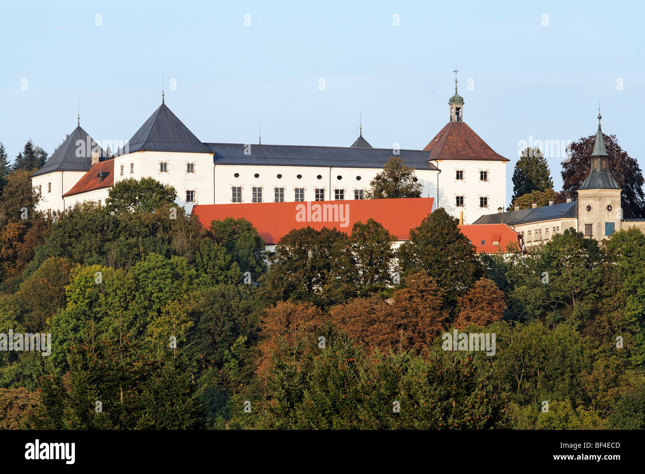 Schloss Wolfegg fürstlichen Schloss und Kirche, Allgäu, Oberschwaben, Baden-Württemberg, Deutschland, Europa Stockfoto