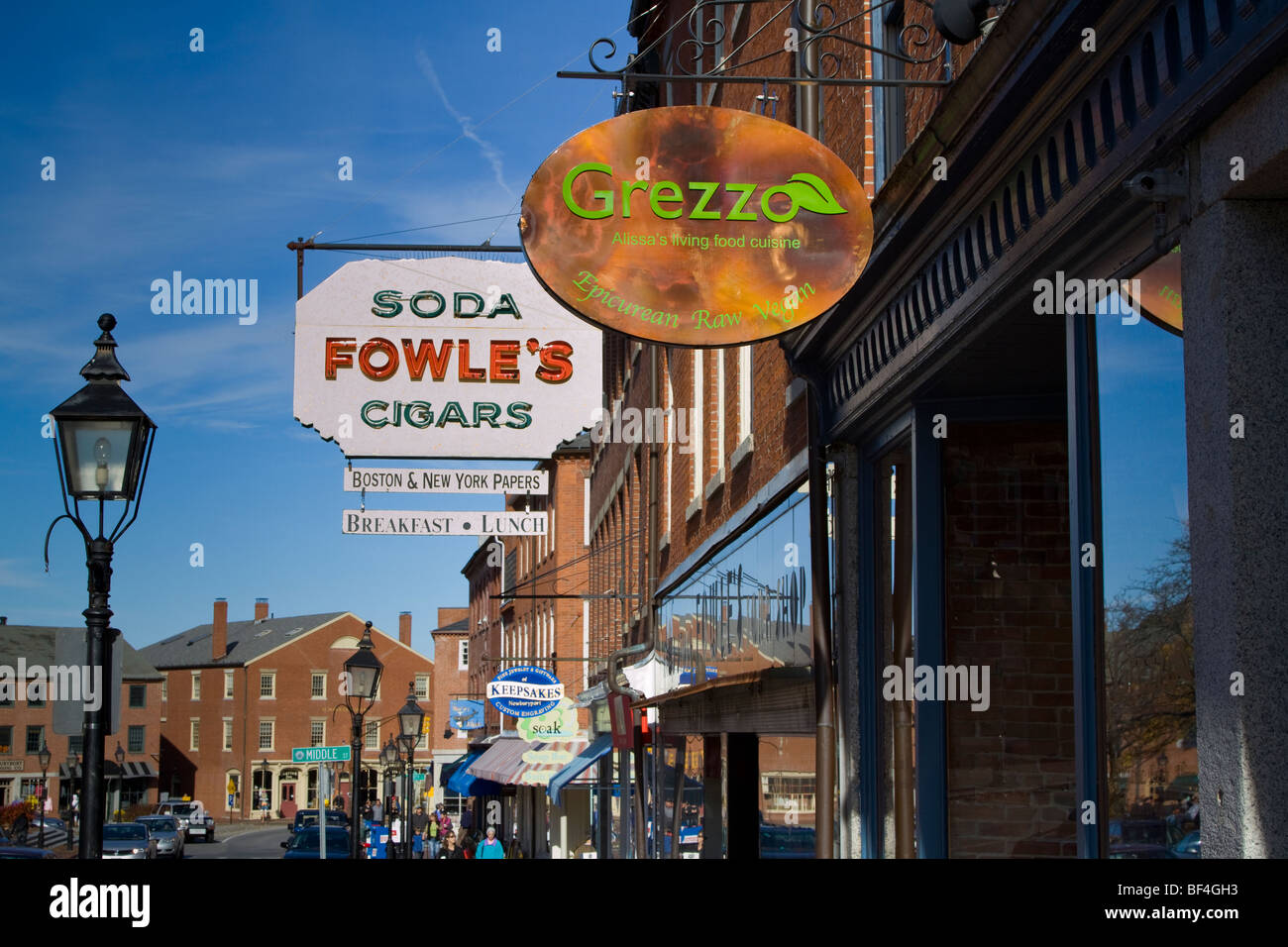 State Street Shops, Newburyport, Massachusetts Stockfoto