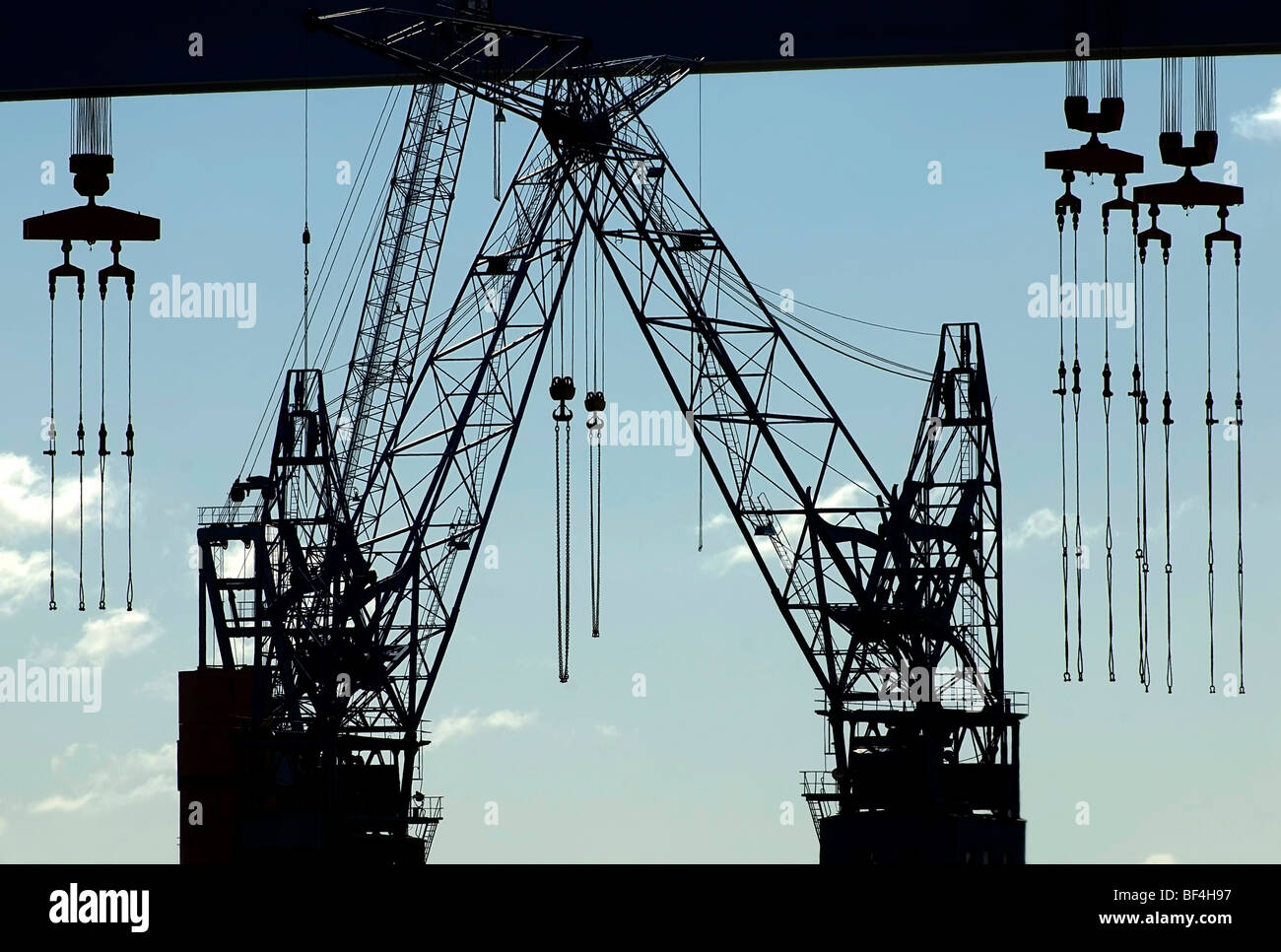 Details eines Großkrans, Howaldtswerke-Deutsche Werft GmbH, HDW, der größten deutschen Werft, jetzt ThyssenKrupp, Landeshauptstadt, Stockfoto