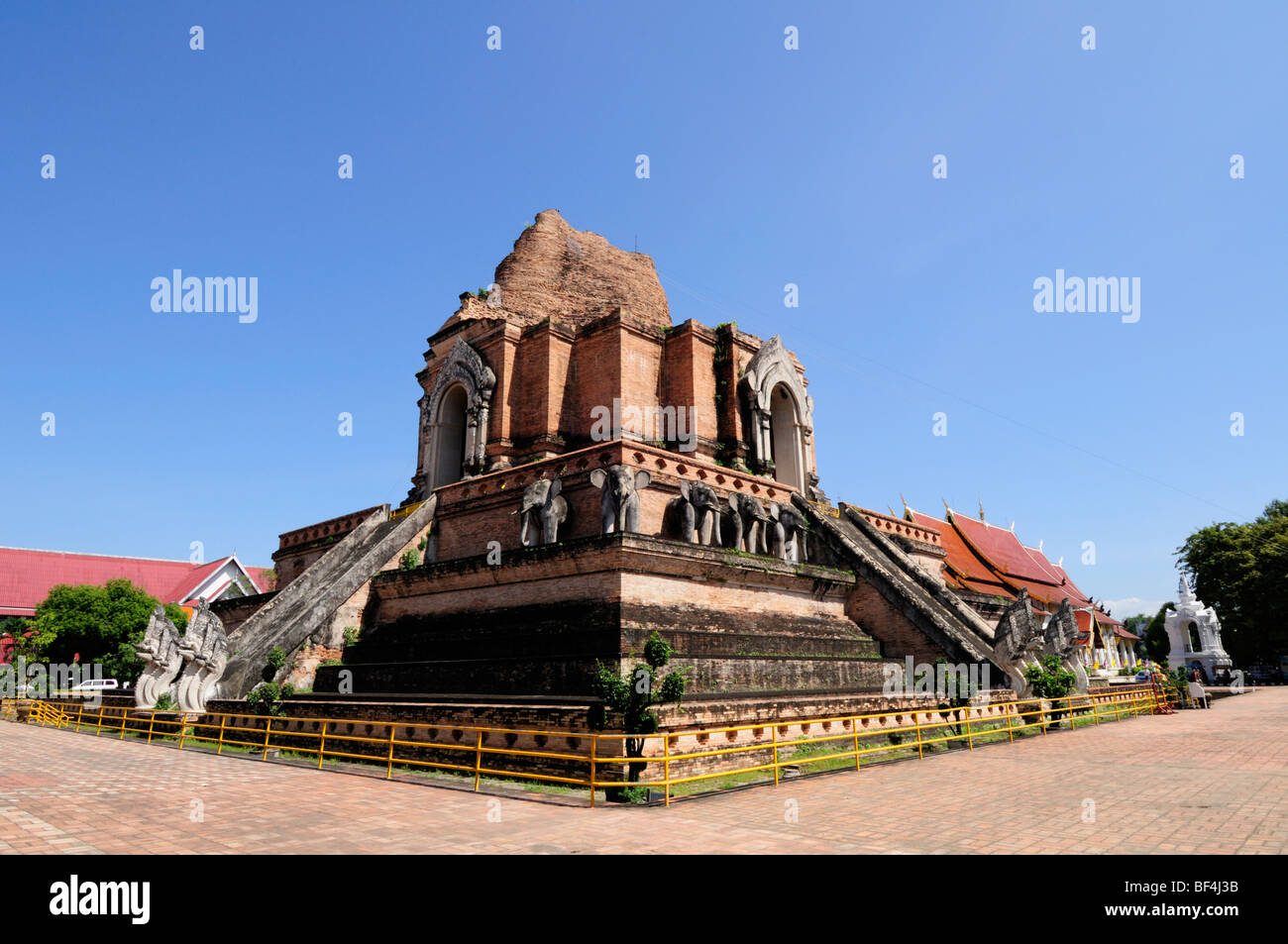 Thailand; Chiang Mai; Wat Chedi Luang Stockfoto