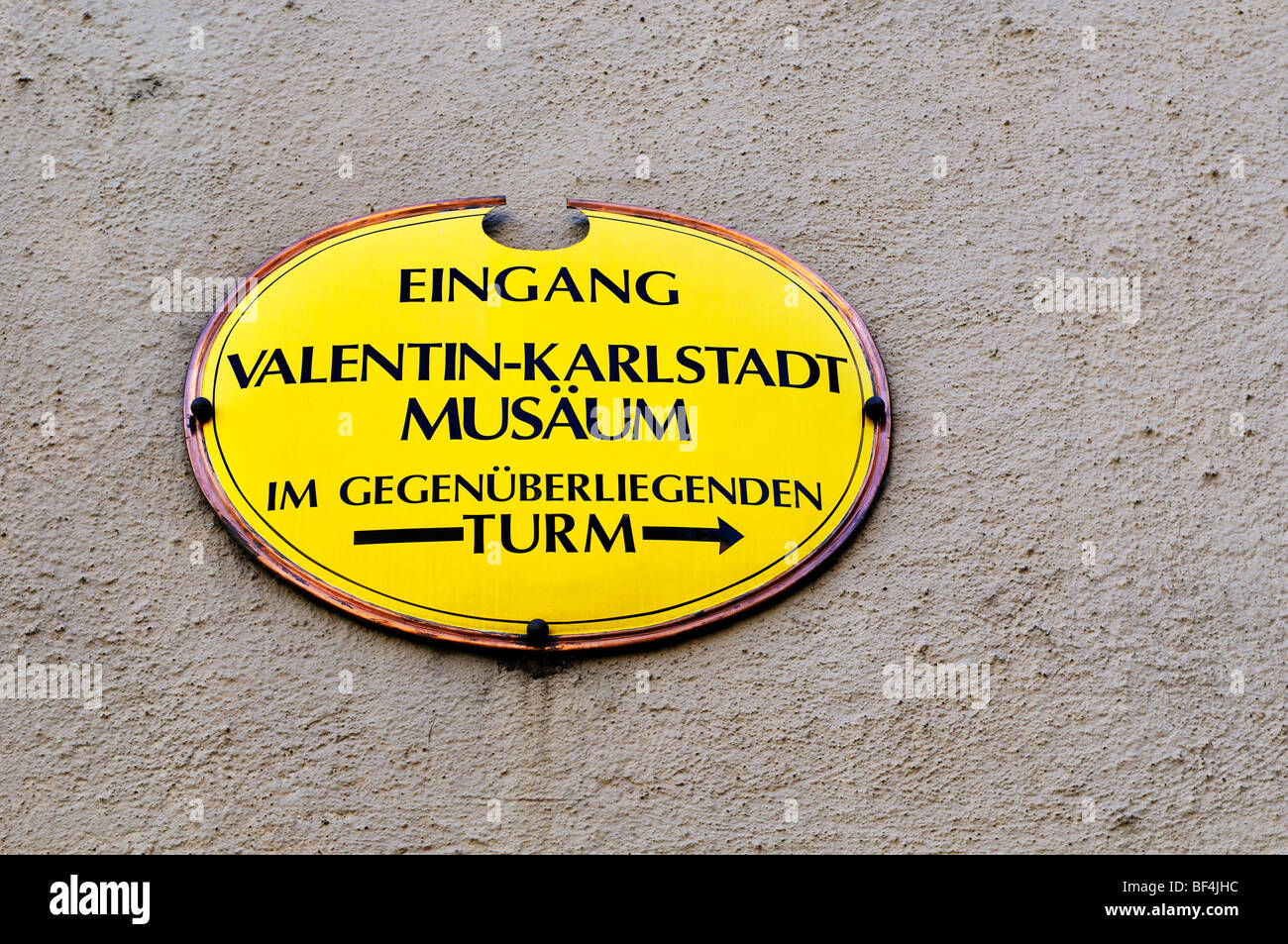 Zeichen, Valentin Karlstadt Musaeum am Isartor Tor, München, Bayern, Deutschland, Europa Stockfoto