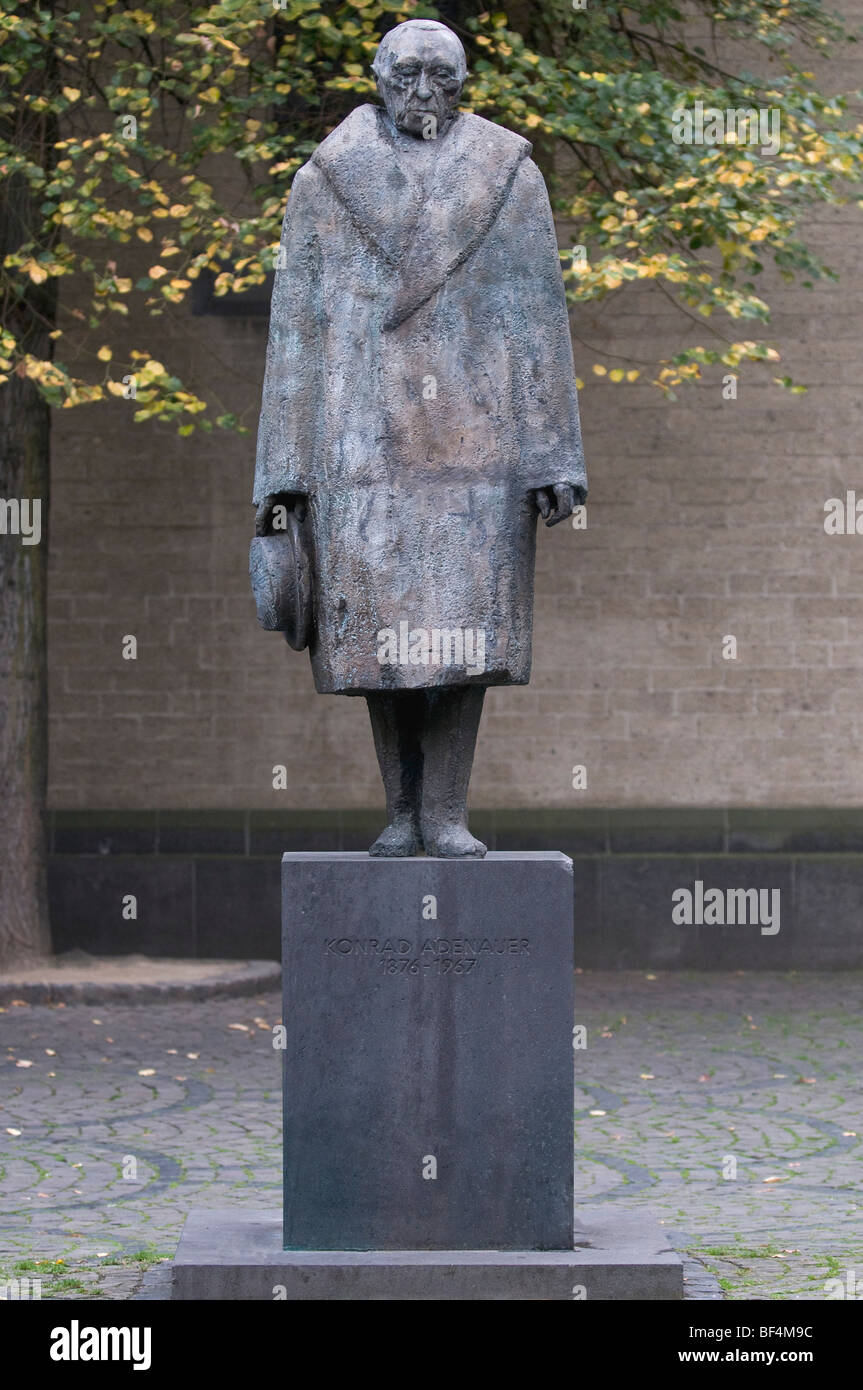 Statue, Konrad Adenauer, Köln, Nordrhein-Westfalen, Deutschland, Europa Stockfoto