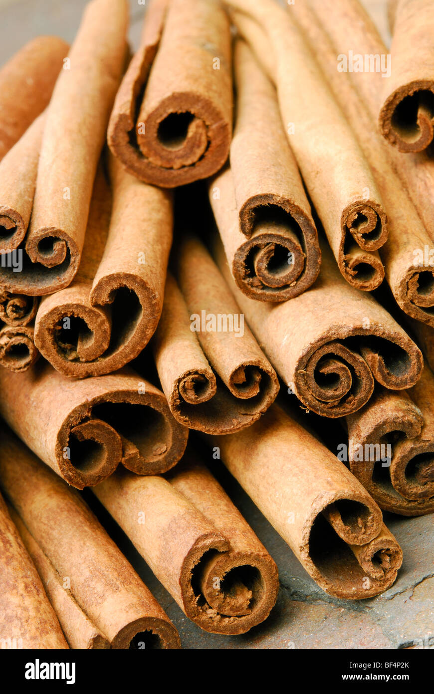 Zimt Federkiele. Cinnamomum Zeylanicum. Stockfoto