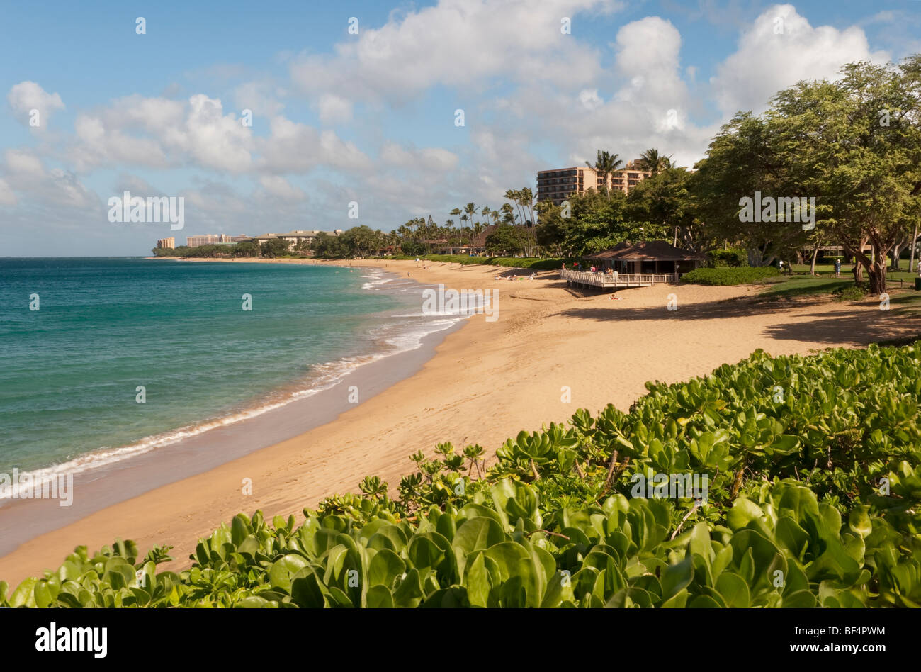 Konsequent wurde zu einer der schönsten Strände der Welt Kaanapali Beach auf Maui Hawaii Stockfoto