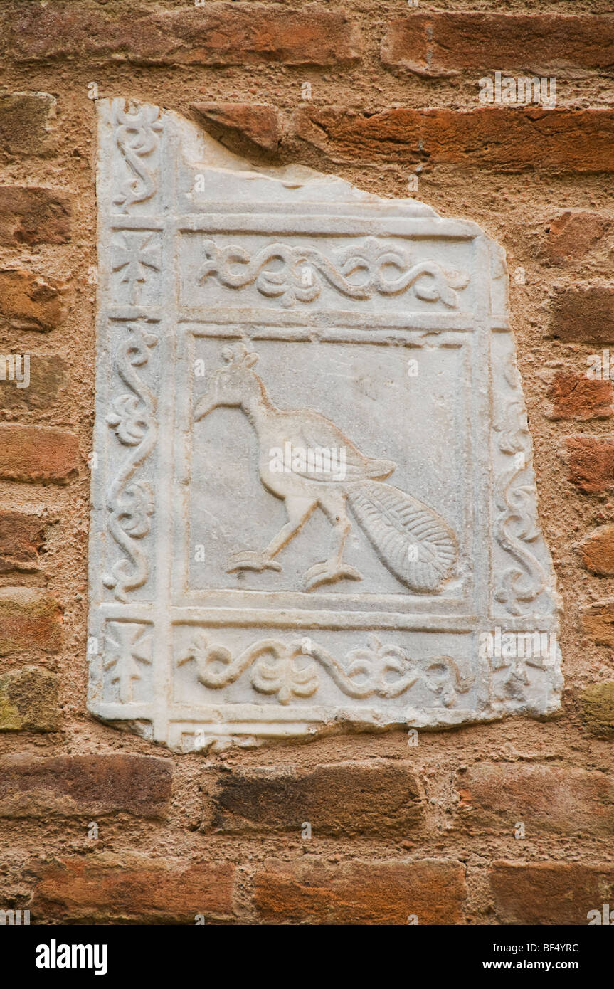 Vogel Dekoration, Kirche von Santo Stefano, Bologna, Italien Stockfoto