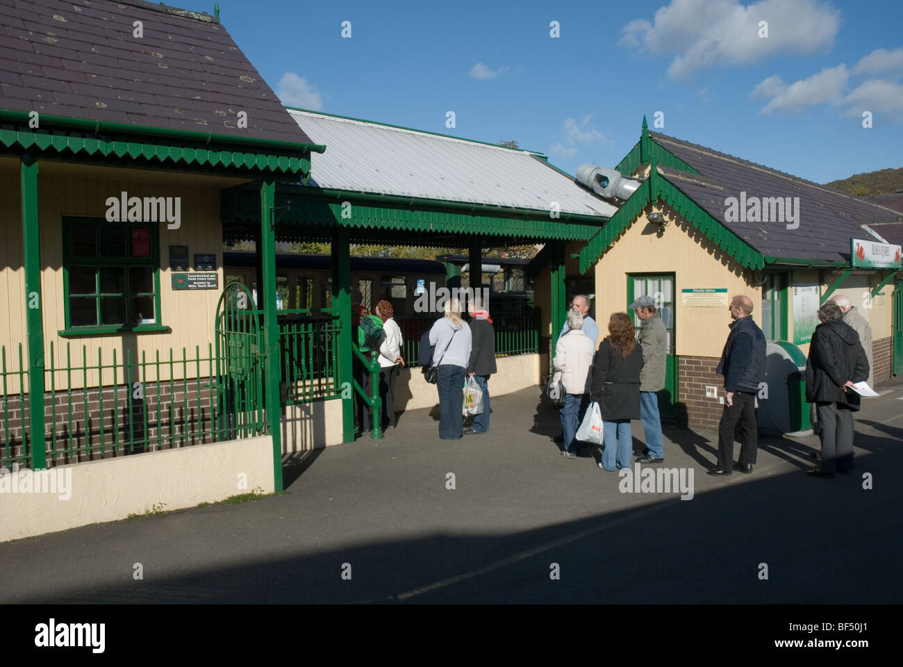 Llanberis Bahnhof der Snowdonia Mountain Railway Stockfoto