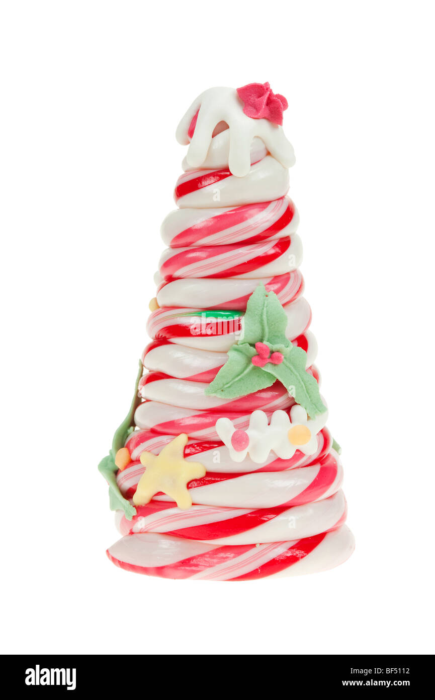 Weihnachtsbaum-Candy isoliert auf weißem Hintergrund Stockfoto