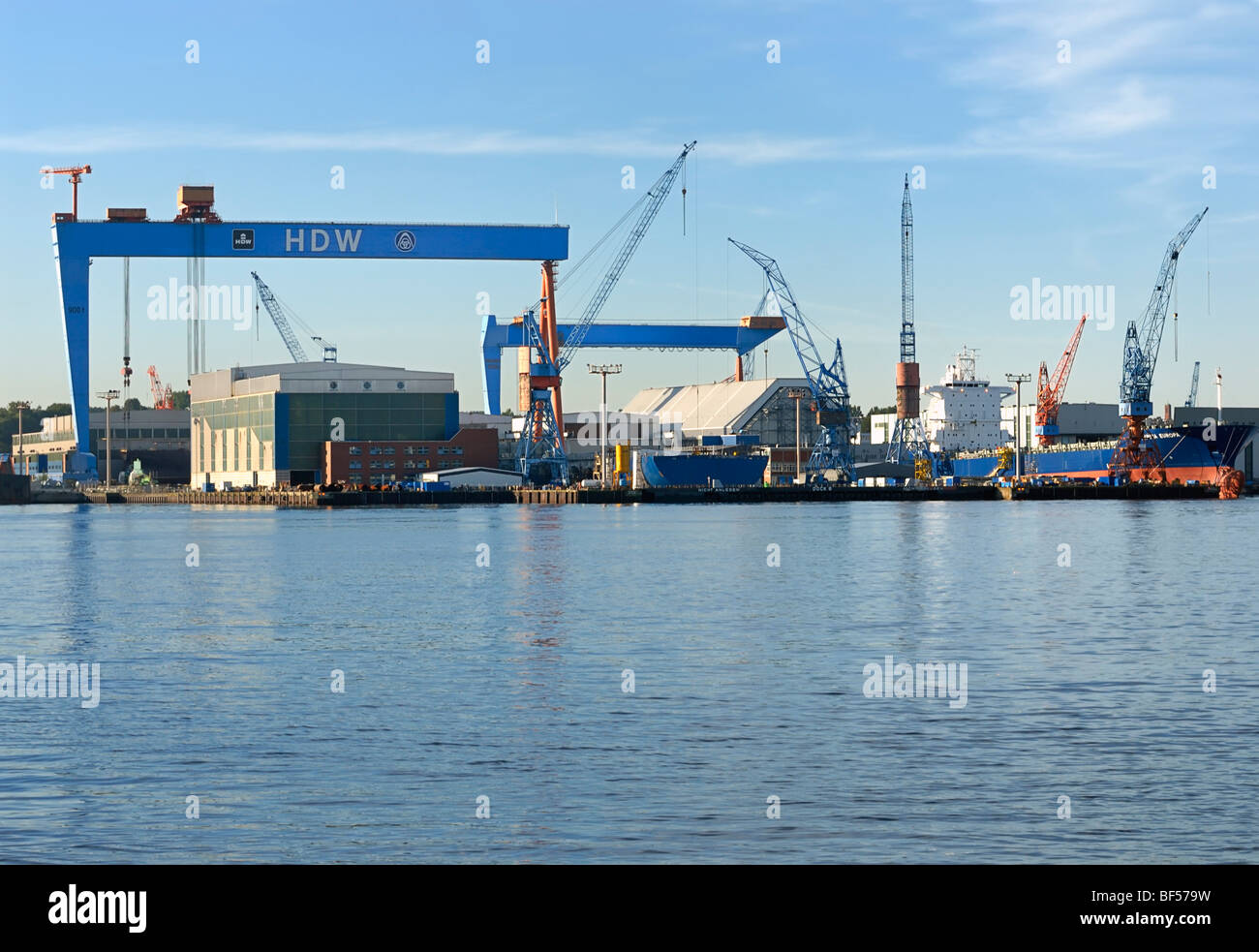 Howaldtswerke-Deutsche Werft GmbH, HDW, die größte deutsche Werft, heute ThyssenKrupp, Landeshauptstadt, Kiel, Schleswig-Holstein, Stockfoto