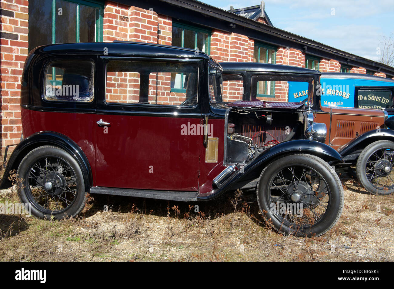 Oldtimer Austin 7 Wagen aus den 1930er Jahren - eine makellose 4-Sitzer Limousine. Stockfoto