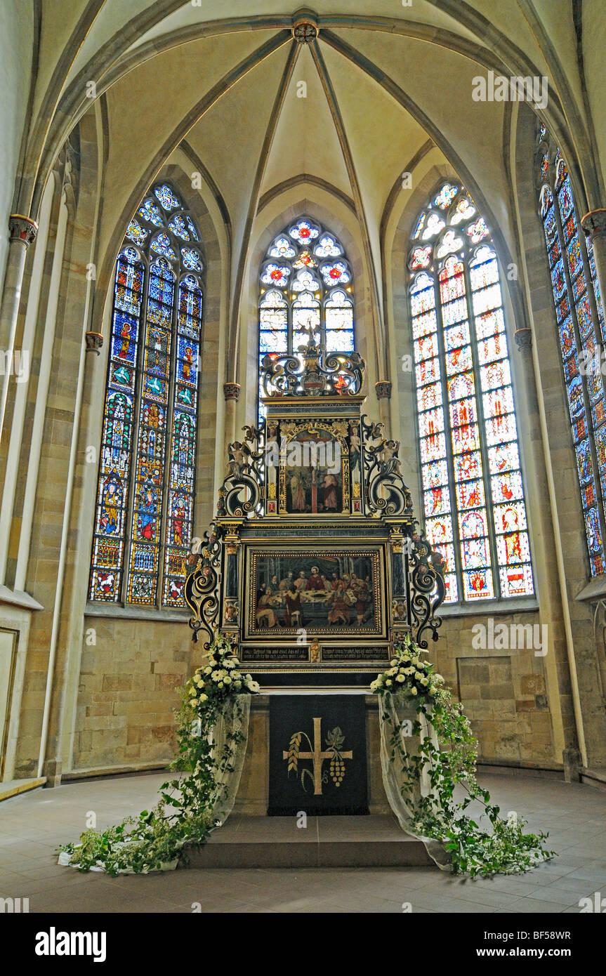 Altar, St. John's-Kirche, Herford, Ostwestfalen, Nordrhein-Westfalen, Deutschland, Europa Stockfoto