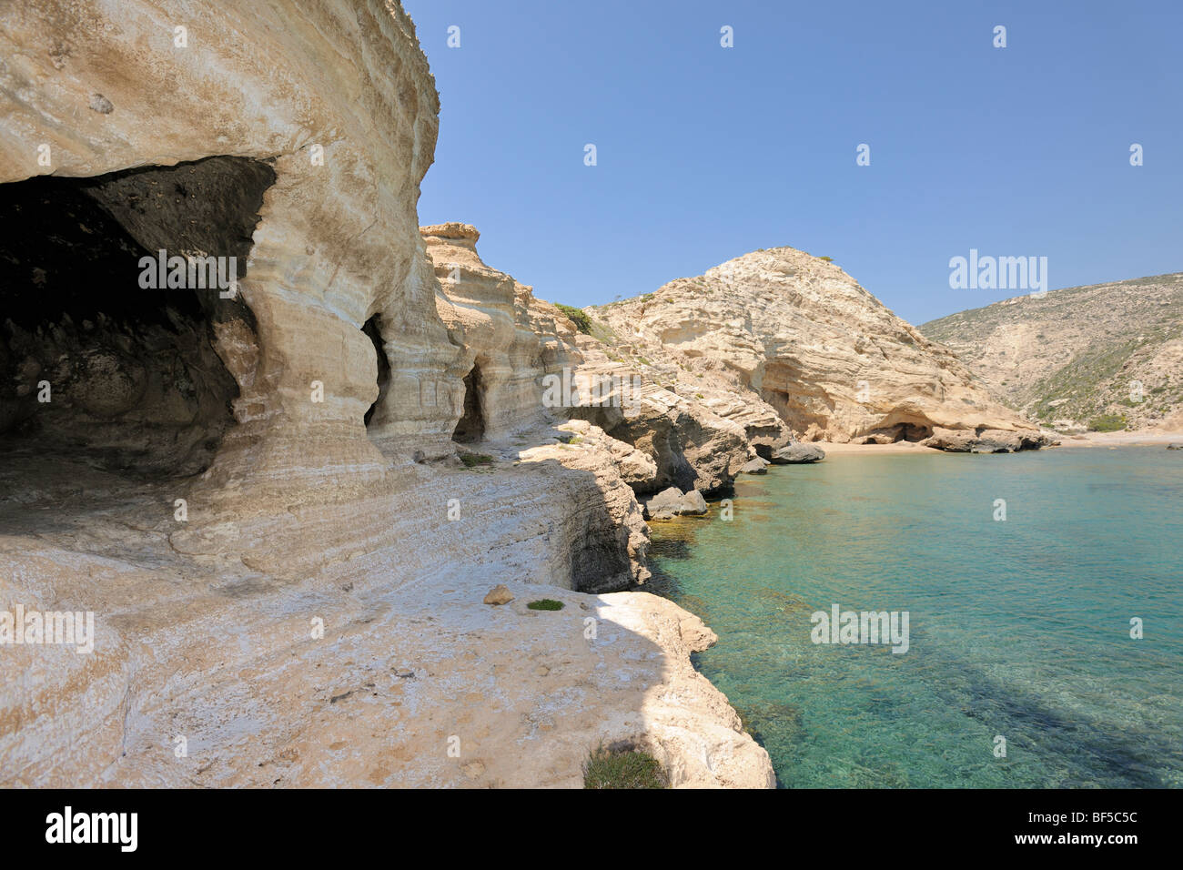 Frühchristliche Höhlenkirche, Kap Fourni, Rhodos, Griechenland, Europa Stockfoto