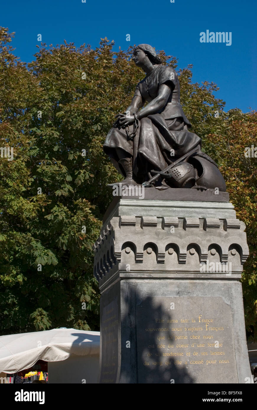 Statue von Jeanne d ' Arc, Le Crotoy, Picardie Frankreich Stockfoto