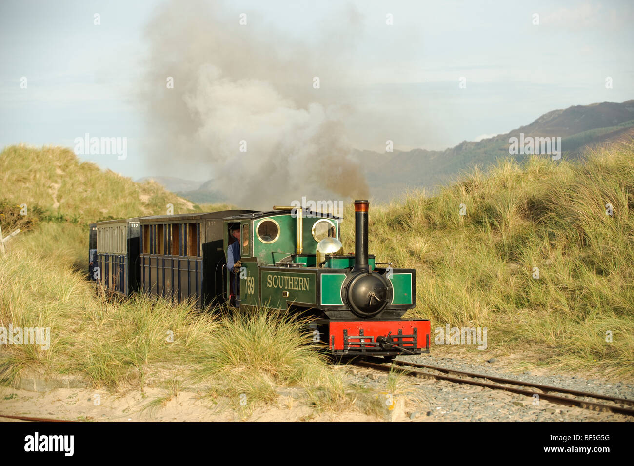 Fairbourne Miniatur-Dampfeisenbahn, Gwynedd, Snowdonia Nationalpark, Nord-Wales, UK Stockfoto