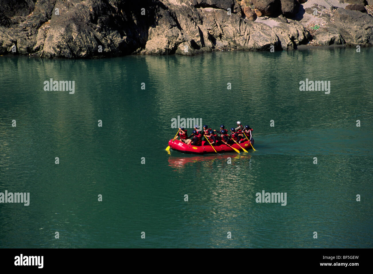 Indien, Uttarakhand, Rishikesh, Ganges, Rafting Stockfoto