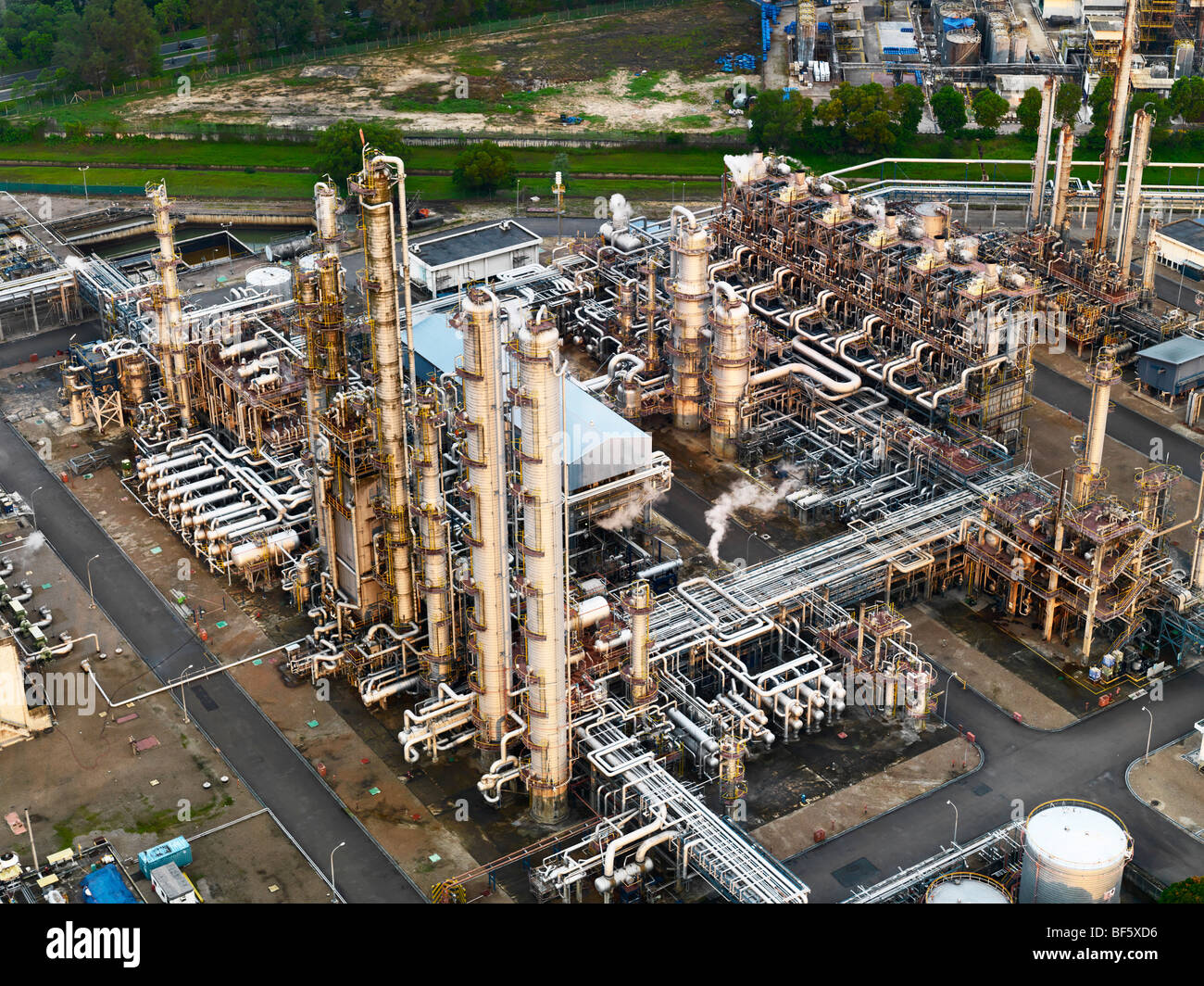 Eine Luftaufnahme des eine Öl-Raffinerie Stockfoto
