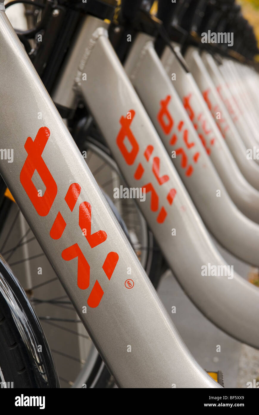 Bixi, Montreals Öffentlicher Bike-sharing-System. Montreal, Quebec, Kanada Stockfoto