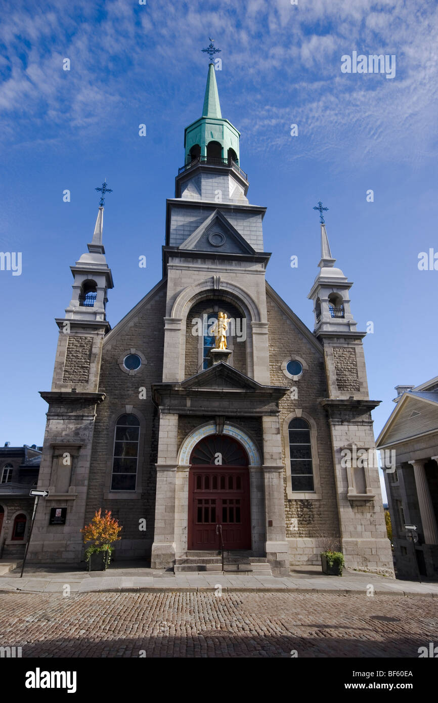 Die Kapelle Notre-Dame-de-Bonsecours in Old Montreal. Stockfoto