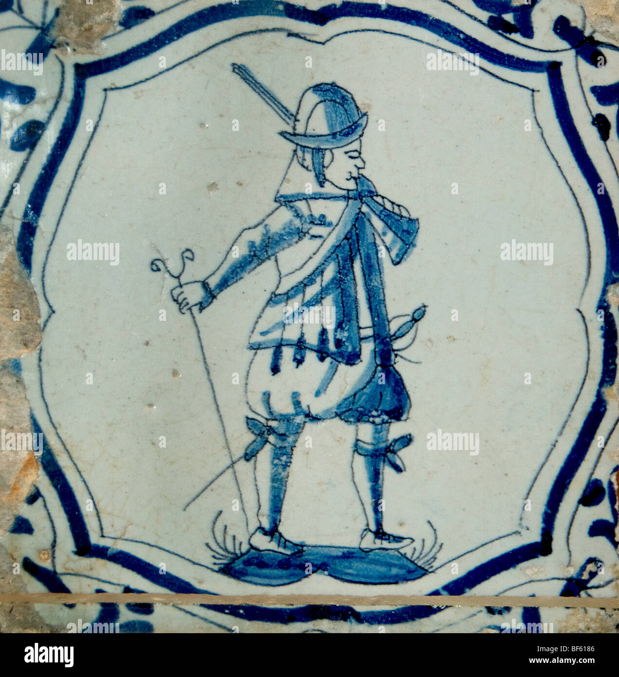 Niederlande Holland Museum blaue Kachel Kacheln Soldat 17. / 18. Jahrhundert Stockfoto