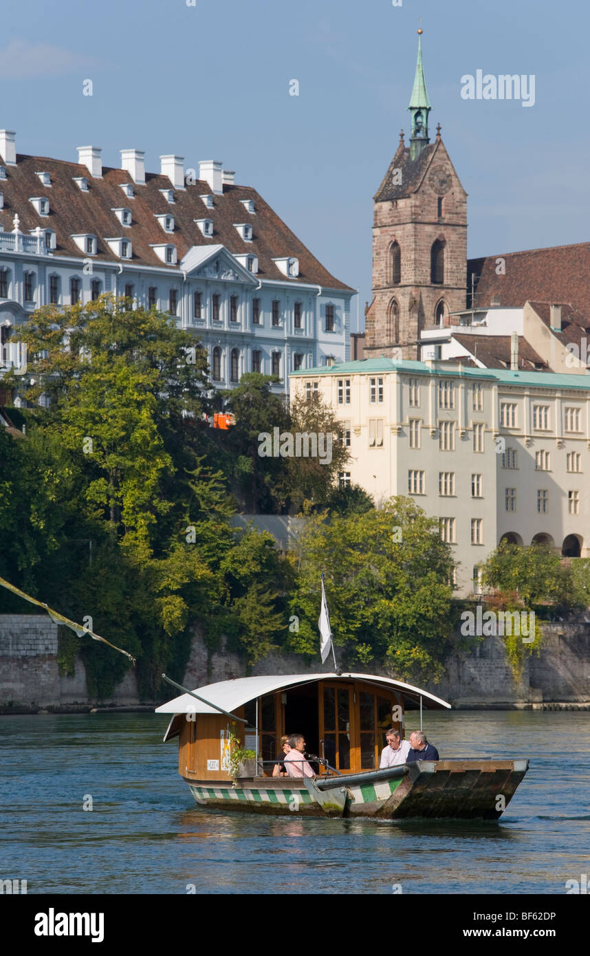 Muensterfaehre Fähre Boot, Rhein, Basel, Basel, Schweiz Stockfoto