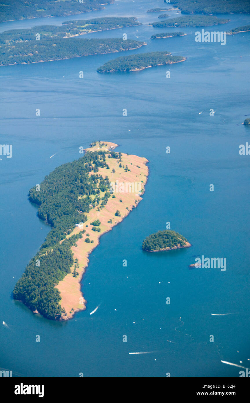 Luftaufnahmen der Inseln im Golf v. Chr. Stockfoto