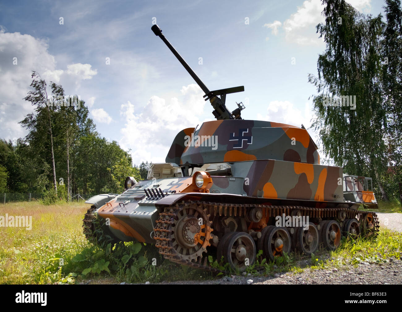 WW2 Ära L-62 Landsverk Anti II Tank aus Flak-Artillerie-Museum in Tuusula, Finnland Stockfoto