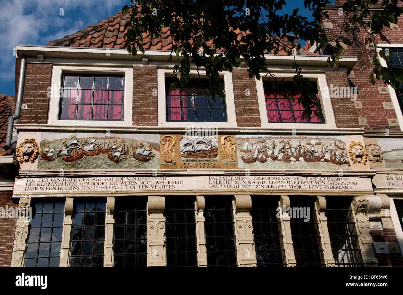 Hoorn Niederlande Holland Fassade Antike Tafel Stockfoto
