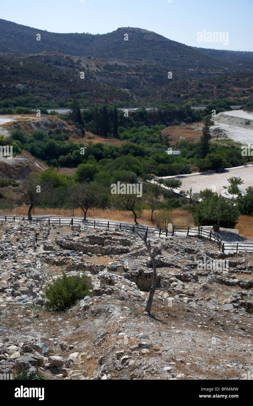 Choirokoitia Khirokitia Neolithic Village Cyprus Stockfotos und bilder