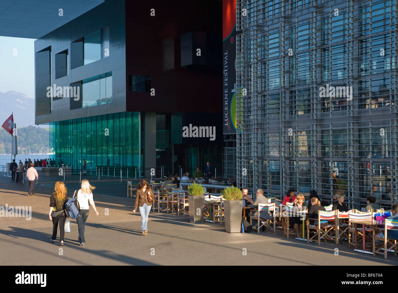 Konferenz- und Kulturzentrum, Architekt Jean Nouvel, Luzern, Schweiz Stockfoto