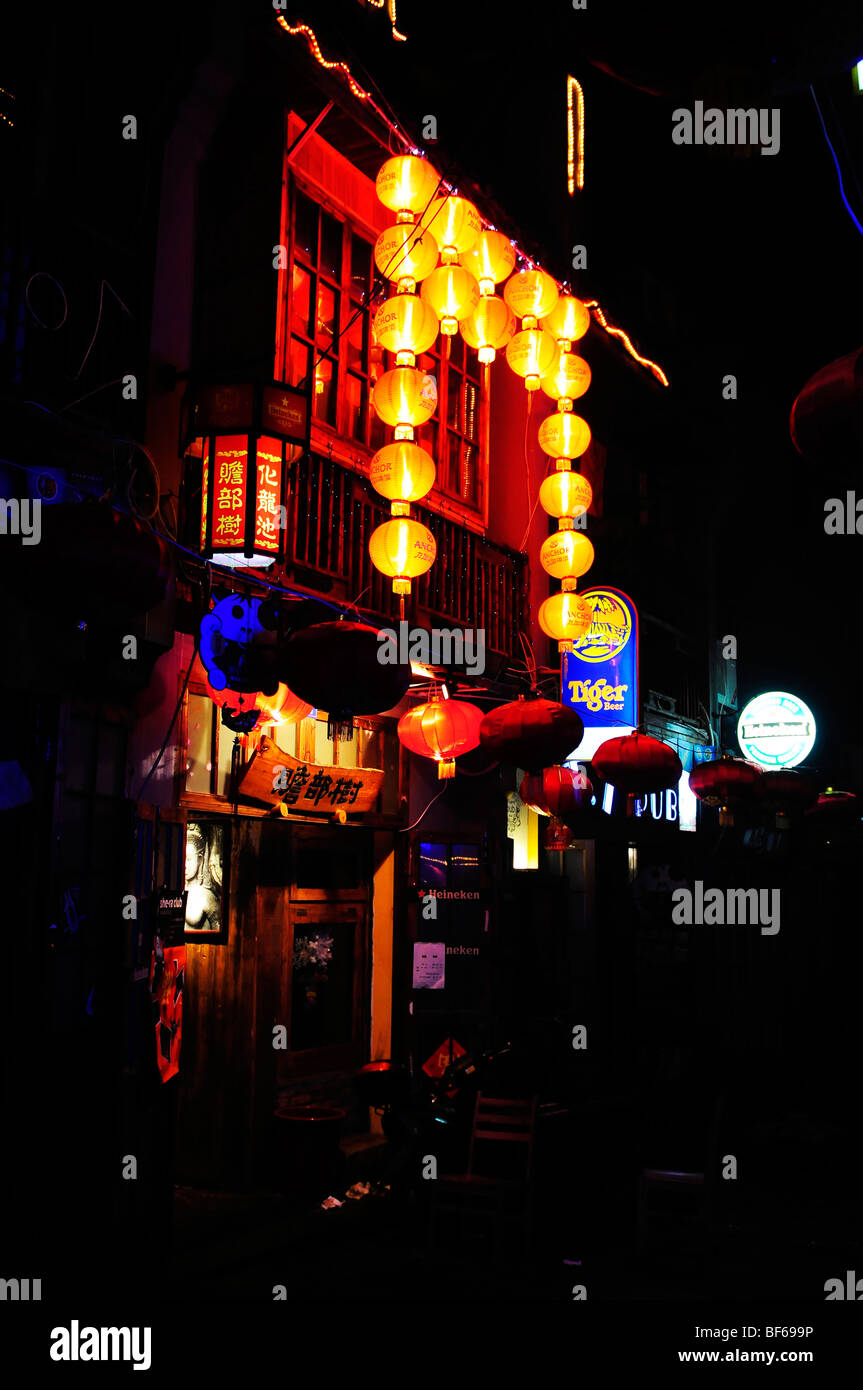 Nachtansicht des Bar-Straße in der Stadt Changsha, Hunan Provinz, China Stockfoto