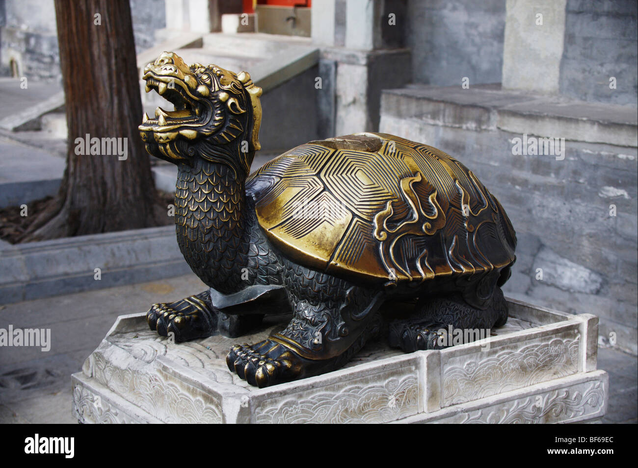 Bronze Schildkröte im Beihai-Park, Peking, China Stockfoto